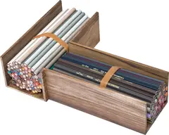 Gabriel Sierra, Untitled, 2009, colored pencils and rubber bands in a wooden structure