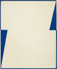 Carmen Herrera, Basque, 1965, acrylic on canvas in hand painted artist frame