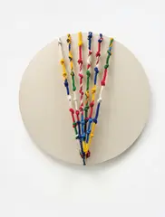 Jorge Eielson, Bandiere, 1994 - 2004, knotted flags and acrylic on canvas stretched over panel