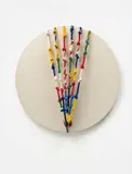 Jorge Eielson, Bandiere, 1994 - 2004, knotted flags and acrylic on canvas stretched over panel