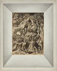 Juan O'Gormann, Reino Mineral, 1966, ink on paper, graphite on mat board