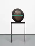 Hugo Zapata, Mandala, 2014, carved shale and crystal with artist base