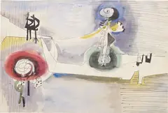 Mariano Rodríguez, Untitled, 1955, watercolor and ink on heavy paper