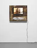 Juan Roberto Diago, Papa, 2004, silver gelatin print in wooden light box