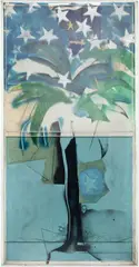 Mario Schifano, Untitled, 1967, spray enamel, graphite and collage on canvas, perspex