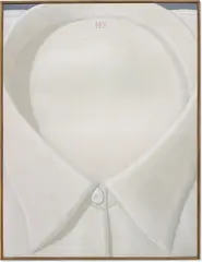 Domenico Gnoli, Shirt Collar Size 14 1/2, 1969, acrylic, sand on canvas