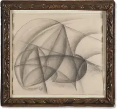 Giacomo Balla, Linee di velocità, 1913, charcoal on paper