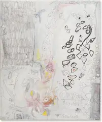 Gastone Novelli, 9 Colori, 1968, mixed media on canvas