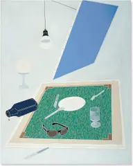 Emilio Tadini, Le déjeuner sur l’herbe, 1969, acrylic on canvas