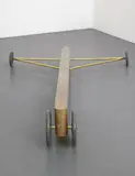 Gianni Piacentino, Veicolo Marezzato, 1969, painted paper on wood, brass, polyester-coated and painted wood