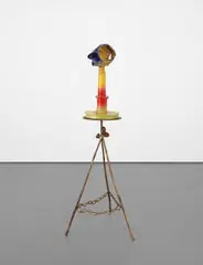 Alessandro Pessoli, Nest Head, 2012, Maiolica ceramic, cast bronze base