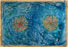 Mammary by Kiki Smith, 1986, Ink in colors, on reflective silver paper on tissue, the full sheet,, offered Apr 2015