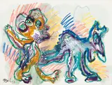 Karel Appel, Boy Walking a Dog
