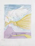 Hagoromo (Robe of Feathers), for Japanese Fairytales by Salvador Dalí, 1975, Drypoint with extensive hand-coloring, on Rives BFK paper, with full margins,, sold Apr 2015