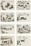 Pablo Picasso, La Tauromaquia, 1959, The complete set of 26 aquatints, on Guarro paper with Bull's Head watermark designed by the artist, with full margins, with text by José Delgado (Pepe Illo), loose and the prints in paper folders, with title page, table of contents, text in Spanish and justification,