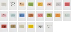 Robert Motherwell, Ulysses portfolio and book, 1988, The complete deluxe set of 62 etchings, including the suite of 22 etchings (20 in colors) and the bound set of 40 etchings (comprised of 22 line etchings, 20 in colors, and 18 etched Roman numerals), on Johannot paper, with full margins, with novel by James Joyce, the suite loose and the book bound (as issued),