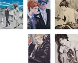 Elizabeth Peyton, Jackie and John; Prince Harry and Prince William; John; Kiss (Tony); and Prince William, 2000, The complete set of five lithographs in colors, on wove paper, the full sheets,