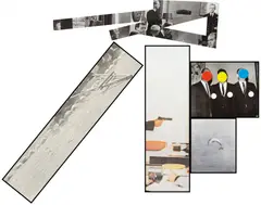John Baldessari, The Fallen Easel, 1988, Lithograph and screenprint in colors, on three sheets of Arches 88 paper, one sheet of Ragocote paper and five aluminum panels, the full sheets,