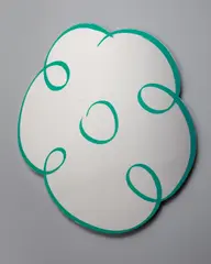 Flower Drawing (Green) by Jeff Koons, 2011, Mirror-polished stainless steel with transparent color coating,, sold Apr 2015