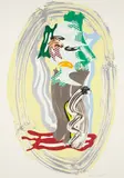 Roy Lichtenstein, Green Face, from Brushstroke Figure Series, 1989, Lithograph, waxtype, woodcut and screenprint in colors, on Saunders Waterford paper, with full margins,