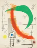 Joan Miró, Escalade, 1969, Etching and aquatint with carborundum in colors, on Arches paper, the full sheet,