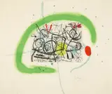 Joan Miró, Préparatifs d'oiseau IV, 1963, Aquatint in colors, on Rives BFK paper, the full sheet,