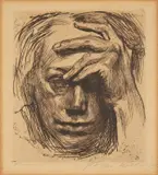 Käthe Kollwitz, Selbstbildnis mit Hand vor der Stirn (Self-Portrait with Hand in Front of Face)