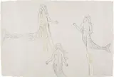 Kiki Smith, [Untitled (Mermaids)], 1994, Unique transfer image, pencil and paper collage, on Japanese paper, the full sheet,
