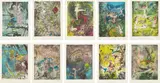 Roberto Matta, Centre Noeuds, 1974, The complete set of ten etchings in colors, on Japanese nacré paper, with full margins,