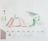 David Hockney, A Moving Still Life, from Blue Guitar, 1976-77, Etching and aquatint in colors, on wove paper, with full margins,