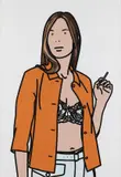 Ruth Smoking. 1 by Julian Opie, 2006, Screenprint in colors, on Somerset Satin paper, the full sheet,, sold Apr 2015