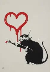 Love Rat by Banksy, 2004, Screenprint, on wove paper, with full margins,, sold Apr 2015