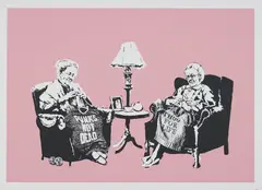 Grannies by Banksy, 2006, Screenprint in colors, on Arches 88 paper, with full margins,, sold Apr 2015