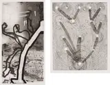 Al Taylor, Untitled (Large Tape); Untitled (Large Map), 1988, Two etching and aquatints, on Somerset Satin paper, with full margins,