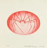 Spider Woman by Louise Bourgeois, 2005, Dryprint in red, on handmade paper with `LB' watermark, with full margins,, sold Apr 2015