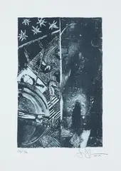 Summer (Blue) by Jasper Johns, 1991, Lithograph in colors, on pale blue J. Whatman paper, with full margins,, sold Apr 2015