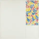 Jasper Johns, Untitled #5 (after `Untitled 1975'), from 6 Lithographs (after 'Untitled 1975'), 1976, Lithograph in colors, on Rives BFK newsprint gray paper, with full margins,