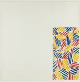 Jasper Johns, Untitled #4 (after `Untitled 1975'), from 6 Lithographs (after `Untitled 1975'), 1976, Lithograph in colors, on Rives BFK newsprint gray paper, with full margins,