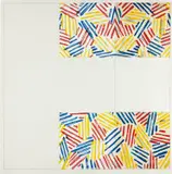 Jasper Johns, Untitled #2 (after `Untitled 1975'), from 6 Lithographs (after 'Untitled 1975'), 1976, Lithograph in colors, on Rives BFK newsprint gray paper, with full margins,