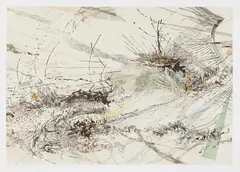 Diffraction by Julie Mehretu, 2005, Aquatint with etching, on Gampi Chine collé to wove paper, with full margins,, sold Apr 2015