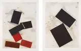 Joel Shapiro, Untitled; and Untitled, from Untitled (Crommelynck portfolio of 4), 1990, Two etching and aquatints in colors, on Hahnemühle paper, with full margins,