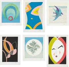 Emilio Pucci, The Art of Emilio Pucci, 1974, The complete set of six lithographs in colors, on Magnani handmade paper, with full margins, with title page and colophon,
