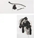 Black Concentrated; and Calligraphy I by Robert Motherwell, 1983 and 1989, Two lithographs, on Tyler Graphics TGL handmade (with the Tyler Graphics watermark) and Somerset paper, with full margin, sold Apr 2015