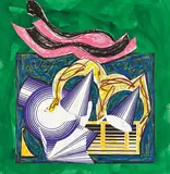 One Small Goat Papa Bought for Two Zuzim, plate 1, from Illustrations after El Lissitzky's Had Gadya by Frank Stella, 1984, Lithograph, linocut and screenprint in colors with hand-coloring and collage, on wove paper, the full sheet,, sold Apr 2015