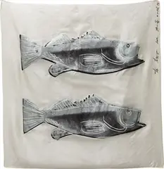 Fish by Andy Warhol, 1983, Screenprint in colors, on silk scarf, with full margins,, sold Apr 2015