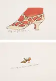 Andy Warhol, Beauty is Shoe, Shoe Beauty...; and Any one for Shoes?, from A La Recherche du Shoe Perdu, circa 1955, Two offset lithographs with hand-coloring, on wove paper, with full margins,