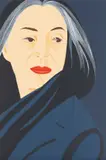 Alex Katz, Black Scarf, 1996, Screenprint in colors, on Arches paper, the full sheet,