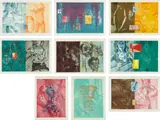 David Salle, Canfield Hatfield Suite, 1989, The complete set of nine aquatints with photo-etching in colors, on Somerset paper, with full margins,