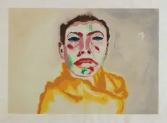 I by Francesco Clemente, 1982, Woodcut in colors, on Kozo paper, with full margins,, sold Apr 2015