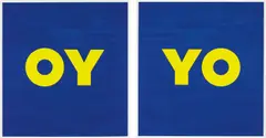 OY; and YO by Deborah Kass, 2011, Two screenprints in colors, on 4-ply Museum Board, the full sheets,, sold Apr 2015